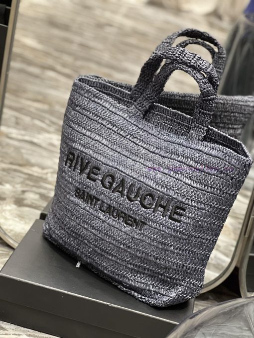 Yves Saint Laurent Bags 」 Blue 」RIVE GAUCHE Lafite Grass Weaving Tote is full of artistic atmosphere~Lafite Grass We jbfuwher - Image 4