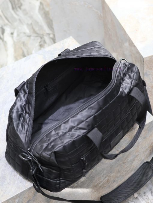 Yves Saint Laurent Bags Checkered nylon travel tote bagDurable and polished nylon fabric with woven straps, handles, rrdlufrz - Image 8