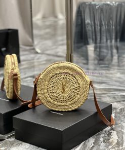 Yves Saint Laurent Bags Quick drop of woven bagsRound pancake woven bag to la~Full of artistic atmosphere, the Lafit ep9t5szb