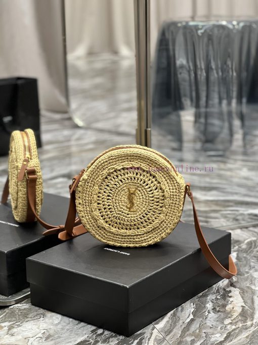 Yves Saint Laurent Bags Quick drop of woven bagsRound pancake woven bag to la~Full of artistic atmosphere, the Lafit ep9t5szb