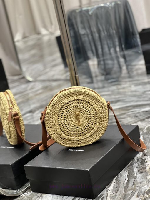 Yves Saint Laurent Bags Quick drop of woven bagsRound pancake woven bag to la~Full of artistic atmosphere, the Lafit ep9t5szb - Image 3