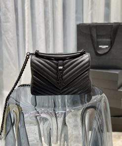 Yves Saint Laurent Bags Monogram college Black button_24cmWannian postman bag, hot and explosive 24cm, street photo dupyvt5w
