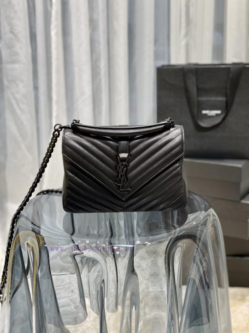 Yves Saint Laurent Bags Monogram college Black button_24cmWannian postman bag, hot and explosive 24cm, street photo dupyvt5w