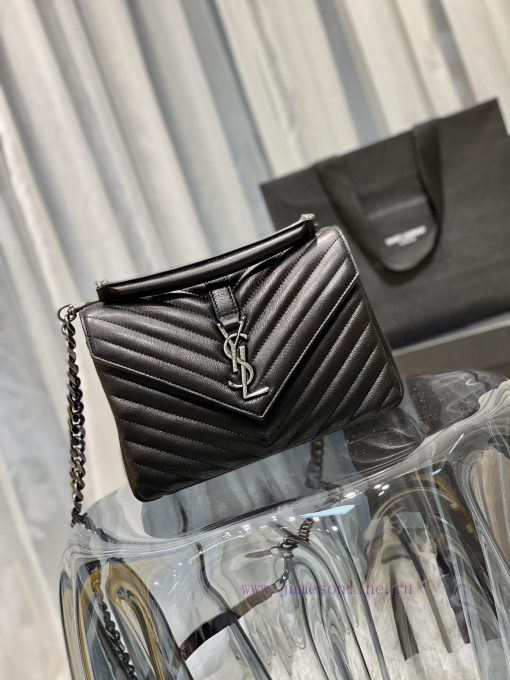 Yves Saint Laurent Bags Monogram college Black silver buckle_24cmWannian postman bag, hot and explosive 24cm, stree bvvm595x - Image 3