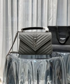 Yves Saint Laurent Bags Monogram college Grey silver button_24cmWannian postman bag, hot and explosive 24cm, street uotqv3f8