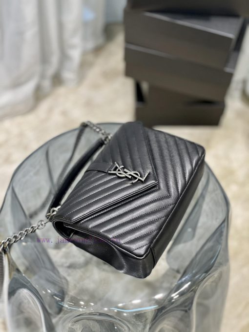 Yves Saint Laurent Bags Monogram college Black silver buckle_24cmWannian postman bag, hot and explosive 24cm, stree bvvm595x - Image 8