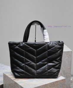 Yves Saint Laurent Bags Nappa lambskin tote bag_A newly launched men's simple and fashionable shopping tote bag feat xigdzckx