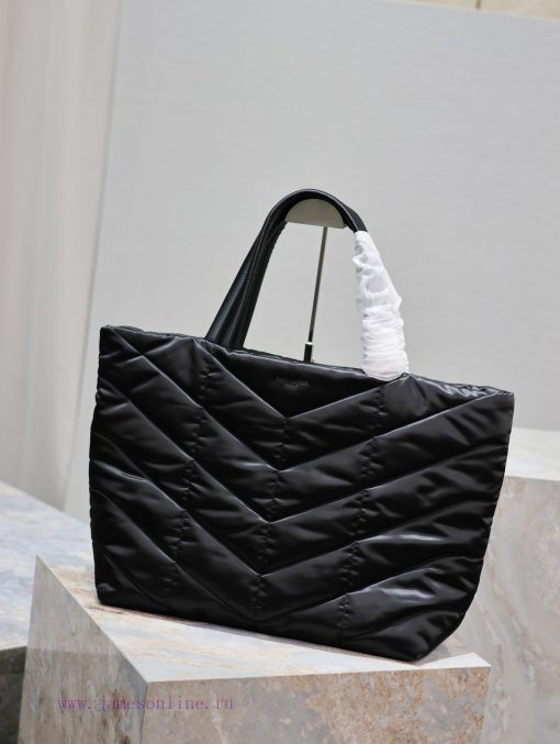 Yves Saint Laurent Bags Black silk tote bag_A newly launched men's simple and fashionable shopping tote bag features pb6qyxf2 - Image 4