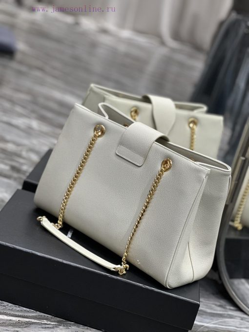Yves Saint Laurent Bags White caviarY's caviar cowhide large tote bag/shopping bagThe iconic logo is transformed int fca75p4d - Image 9