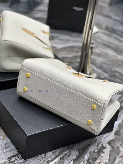 Yves Saint Laurent Bags White caviarY's caviar cowhide large tote bag/shopping bagThe iconic logo is transformed int fca75p4d - Image 10
