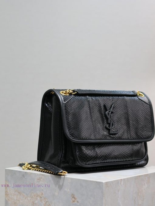 Yves Saint Laurent Bags Niki-28cm black snake patterned cowhide with gold buckleIt's not too cool at all. The bag ha r954aff6 - Image 3