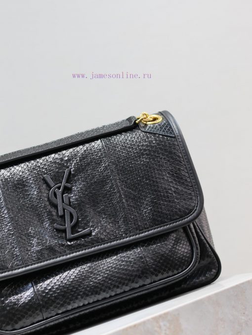 Yves Saint Laurent Bags Niki-28cm black snake patterned cowhide with gold buckleIt's not too cool at all. The bag ha r954aff6 - Image 4