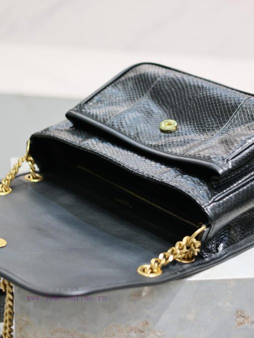 Yves Saint Laurent Bags Niki-28cm black snake patterned cowhide with gold buckleIt's not too cool at all. The bag ha r954aff6 - Image 9