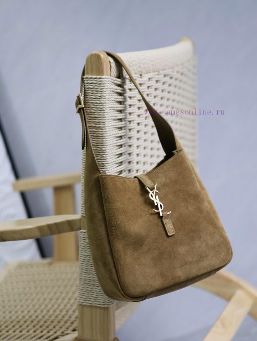Yves Saint Laurent Bags Khaki green frosted leather_Explosive LE 5A7 Underarm BagThis year's popular vintage armpit jo7xboza - Image 4