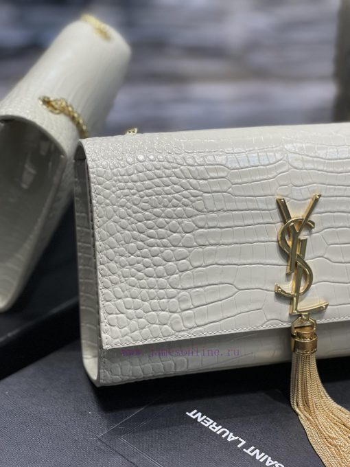 Yves Saint Laurent Bags Eternal ClassicKATE 24cm crocodile patterned fringe style_Definitely an eternal classic of Y l3wkj9a2 - Image 4