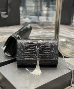 Yves Saint Laurent Bags Eternal ClassicKATE 24cm crocodile patterned fringe style_Definitely an eternal classic of Y 6bewvnca