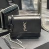 Yves Saint Laurent Bags 𝑺𝒖𝒏𝒔𝒆𝒕 𝟮𝟮𝒄𝒎Black silver buckleThe unbeatable classic toothpick patterned sunset bag has been okx8dx89