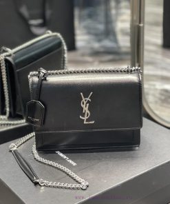 Yves Saint Laurent Bags 𝑺𝒖𝒏𝒔𝒆𝒕 𝟮𝟮𝒄𝒎Black silver buckleThe unbeatable classic toothpick patterned sunset bag has been okx8dx89