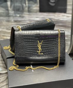 Yves Saint Laurent Bags 𝐊𝐚𝐭𝐞 _ Dual use suede&crocodile patternBuying one bag is equivalent to having two bags, grea jqnwsfcj