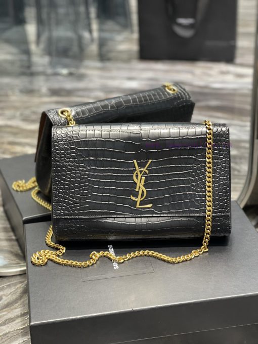 Yves Saint Laurent Bags 𝐊𝐚𝐭𝐞 _ Dual use suede&crocodile patternBuying one bag is equivalent to having two bags, grea jqnwsfcj