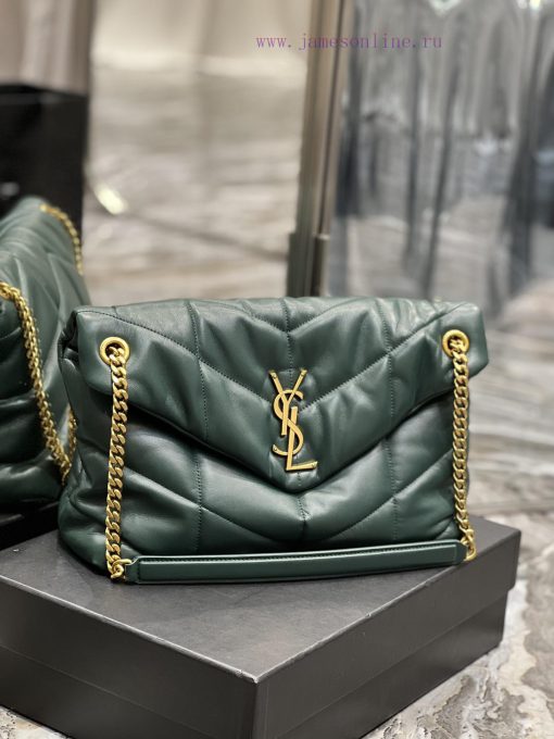 Yves Saint Laurent Bags Dark green gold buckle𝙇𝙤𝙪𝙡𝙤𝙪𝙋𝙪𝙛𝙛𝙚𝙧 Quilted lamb leather bag, made of 100% lambskin, with a s wa73ky18 - Image 3