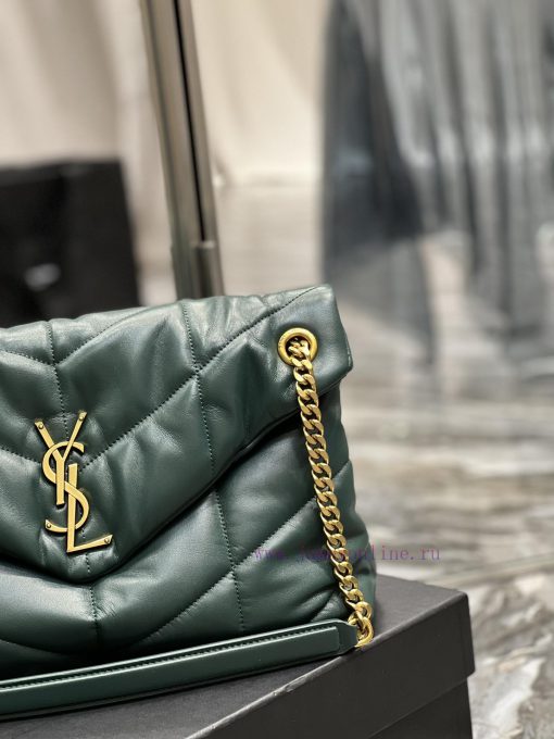 Yves Saint Laurent Bags Dark green gold buckle𝙇𝙤𝙪𝙡𝙤𝙪𝙋𝙪𝙛𝙛𝙚𝙧 Quilted lamb leather bag, made of 100% lambskin, with a s wa73ky18 - Image 4
