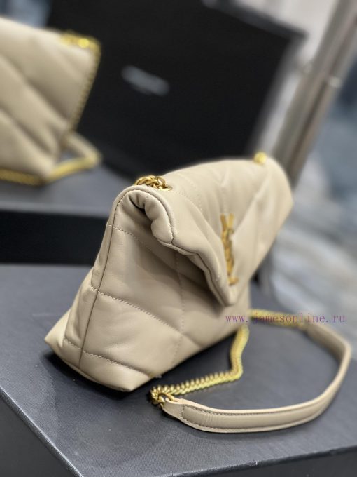 Yves Saint Laurent Bags Apricot color paired with gold buckle𝙇𝙤𝙪𝙡𝙤𝙪𝙋𝙛𝙛𝙚𝙧𝙢𝙞⼉𝙣𝙞 _ Mini crossbody bag is coming. The wh y11jc3tg - Image 4