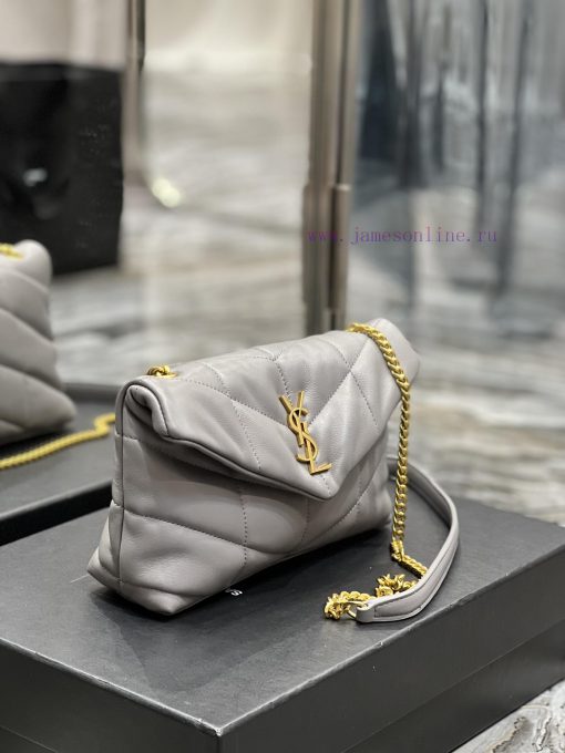 Yves Saint Laurent Bags Grey gold buckle𝙇𝙤𝙪𝙡𝙤𝙪𝙋𝙛𝙛𝙚𝙧𝙢𝙞⼉𝙣𝙞 _ Mini crossbody bag is coming. The whole bag is made of so ui4ascac - Image 5