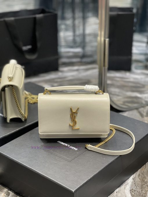 Yves Saint Laurent Bags 𝑺𝒖𝒏𝒔𝒆𝒕 𝑾𝒐𝒄 White gold buckle toothpick pattern_Here comes the new sunset bag with toothpick 0q1nn9y7