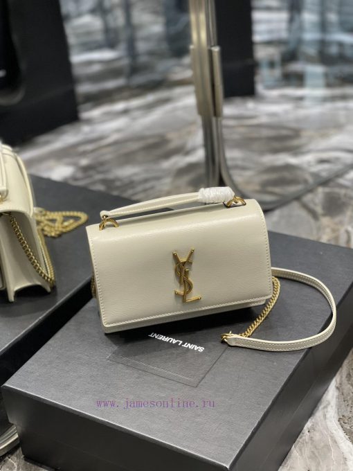 Yves Saint Laurent Bags 𝑺𝒖𝒏𝒔𝒆𝒕 𝑾𝒐𝒄 White gold buckle toothpick pattern_Here comes the new sunset bag with toothpick 0q1nn9y7 - Image 3