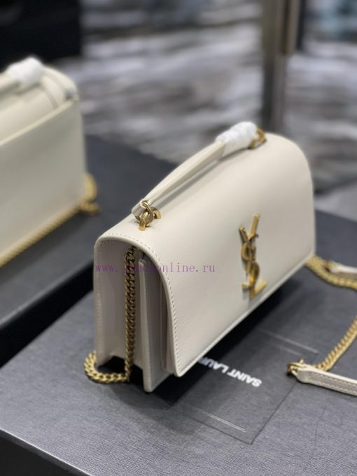 Yves Saint Laurent Bags 𝑺𝒖𝒏𝒔𝒆𝒕 𝑾𝒐𝒄 White gold buckle toothpick pattern_Here comes the new sunset bag with toothpick 0q1nn9y7 - Image 4