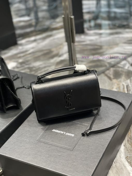 Yves Saint Laurent Bags 𝑺𝒖𝒏𝒔𝒆𝒕 𝑾𝒐𝒄 Black buckle toothpick pattern_Here comes the new sunset bag with toothpick patt 9qgmae11 - Image 3