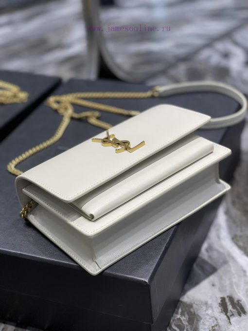 Yves Saint Laurent Bags 𝑺𝒖𝒏𝒔𝒆𝒕 𝑾𝒐𝒄 White gold buckle toothpick pattern_Here comes the new sunset bag with toothpick 0q1nn9y7 - Image 8