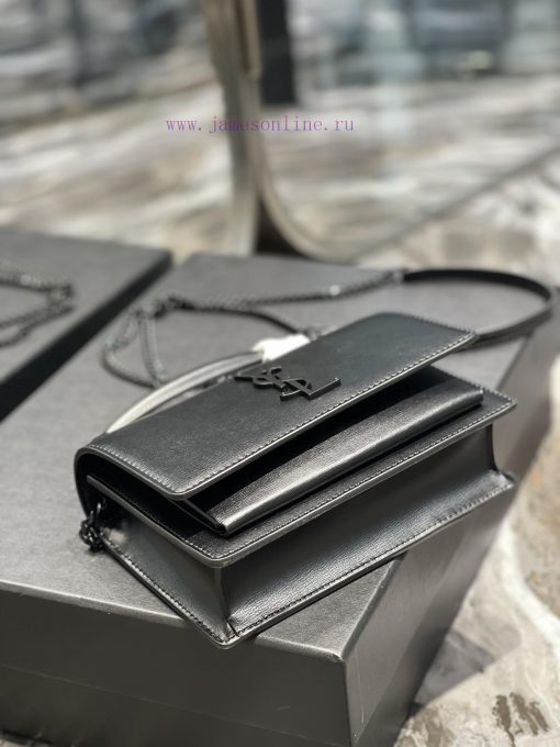 Yves Saint Laurent Bags 𝑺𝒖𝒏𝒔𝒆𝒕 𝑾𝒐𝒄 Black buckle toothpick pattern_Here comes the new sunset bag with toothpick patt 9qgmae11 - Image 8