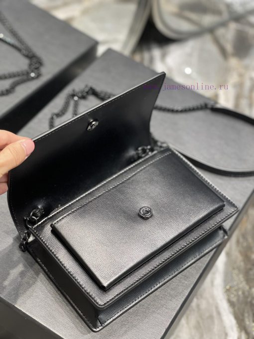 Yves Saint Laurent Bags 𝑺𝒖𝒏𝒔𝒆𝒕 𝑾𝒐𝒄 Black buckle toothpick pattern_Here comes the new sunset bag with toothpick patt 9qgmae11 - Image 9