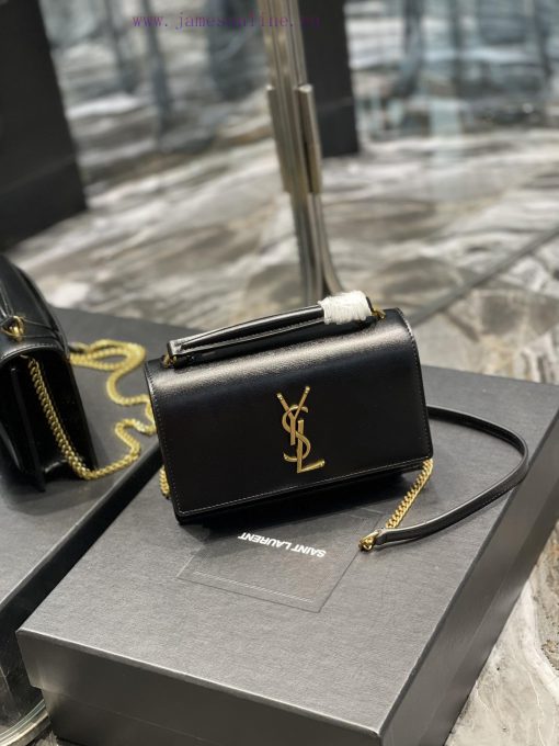 Yves Saint Laurent Bags 𝑺𝒖𝒏𝒔𝒆𝒕 𝑾𝒐𝒄 Black gold buckle toothpick pattern_Here comes the new sunset bag with toothpick 6aco4xza - Image 3