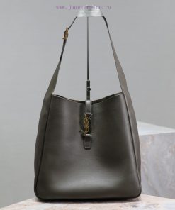 Yves Saint Laurent Bags Green_Excluding packagingLE 5A ̀ 7_ Large Smooth Leather Soft Handbag Large, Korean Star Sam dbkgn2pa