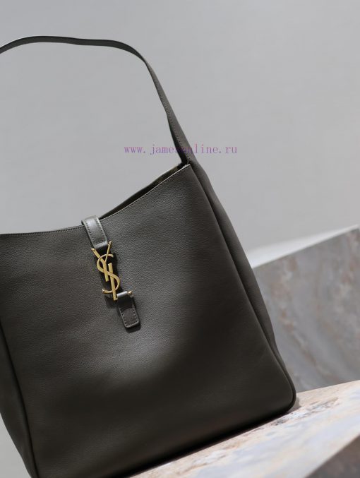Yves Saint Laurent Bags Green_Excluding packagingLE 5A ̀ 7_ Large Smooth Leather Soft Handbag Large, Korean Star Sam dbkgn2pa - Image 3
