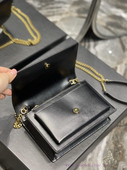 Yves Saint Laurent Bags 𝑺𝒖𝒏𝒔𝒆𝒕 𝑾𝒐𝒄 Black gold buckle toothpick pattern_Here comes the new sunset bag with toothpick 6aco4xza - Image 8