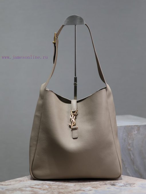 Yves Saint Laurent Bags Khaki color_Excluding packagingLE 5A ̀ 7_ Large Smooth Leather Soft Handbag Large, Korean St k7f9lccc