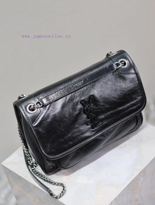 Yves Saint Laurent Bags Niki-28cm black oil wax leather newIt's not too cool at all. The bag has a beautiful shape w e7lf851s - Image 6