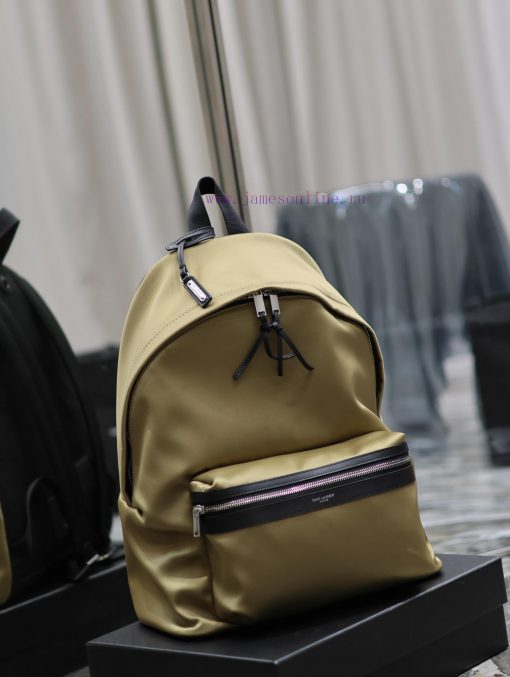 Yves Saint Laurent Bags Khaki silk fabric paired with cowhideThe backpack has arrivedLimited edition carefully craft 8dr0672q - Image 3