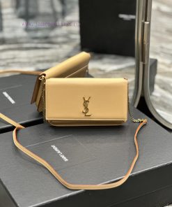 Yves Saint Laurent Bags MONOGRAM Apricot Plain with Gold BucklePhone Holder Mini Bag_For the current super popular t h9mefu7c