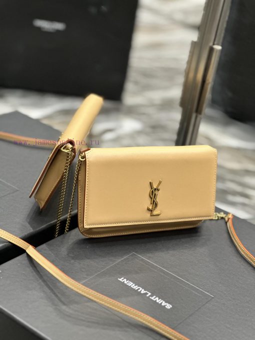 Yves Saint Laurent Bags MONOGRAM Apricot Plain with Gold BucklePhone Holder Mini Bag_For the current super popular t h9mefu7c - Image 4