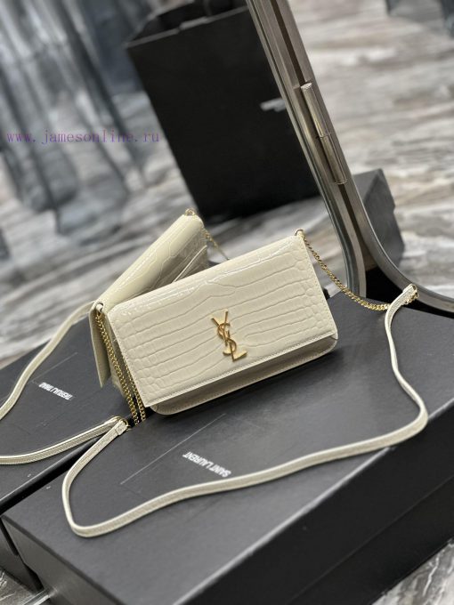 Yves Saint Laurent Bags MONOGRAM White Crocodile Pattern Gold BucklePhone Holder Mini Bag_For the current super popu 1opkms9c - Image 3