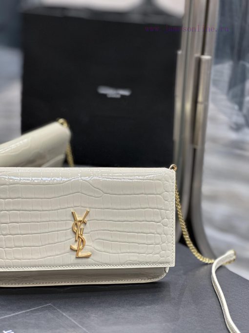 Yves Saint Laurent Bags MONOGRAM White Crocodile Pattern Gold BucklePhone Holder Mini Bag_For the current super popu 1opkms9c - Image 5