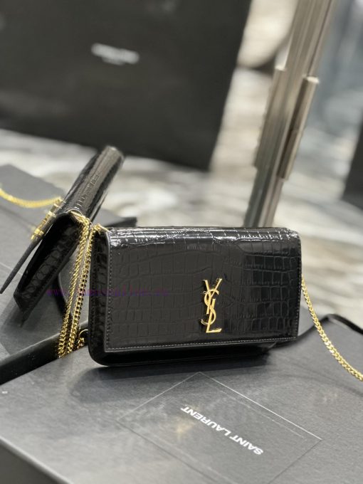 Yves Saint Laurent Bags MONOGRAM Black Crocodile Pattern Gold BucklePhone Holder Mini Bag_For the current super popu aa74ppto - Image 4