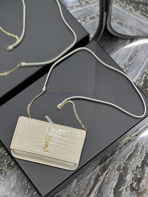 Yves Saint Laurent Bags MONOGRAM White Crocodile Pattern Gold BucklePhone Holder Mini Bag_For the current super popu 1opkms9c - Image 6