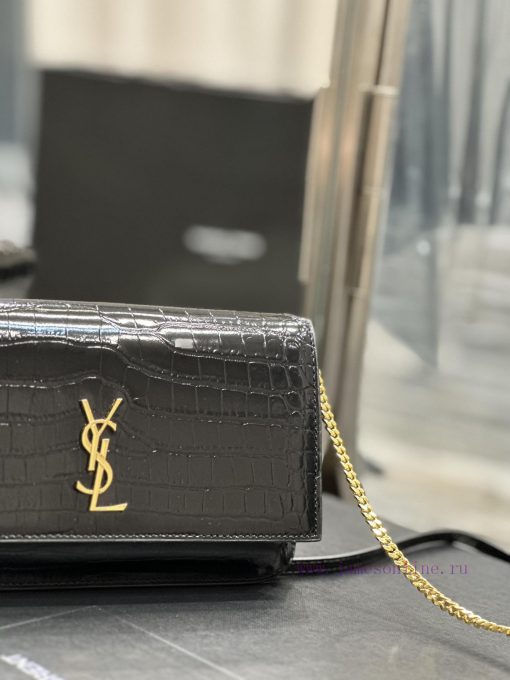 Yves Saint Laurent Bags MONOGRAM Black Crocodile Pattern Gold BucklePhone Holder Mini Bag_For the current super popu aa74ppto - Image 5