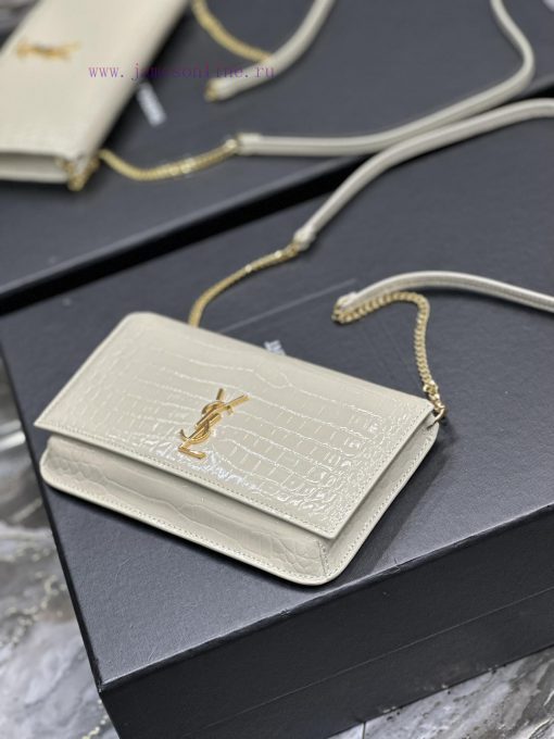 Yves Saint Laurent Bags MONOGRAM White Crocodile Pattern Gold BucklePhone Holder Mini Bag_For the current super popu 1opkms9c - Image 7